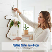 Wooden Hare Desktop Decor, Easter Hare Figurine, Farmhouse Style Seasonal Desktop Ornament, Random Design