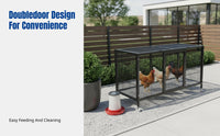 Home Poultry Enclosure, Predator-Resistant, Encrypted Square Tube, Iron Frame, Removable Tray