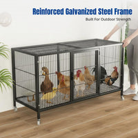 Home Poultry Enclosure, Predator-Resistant, Encrypted Square Tube, Iron Frame, Removable Tray