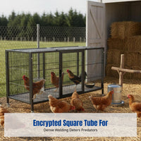 Home Poultry Enclosure, Predator-Resistant, Encrypted Square Tube, Iron Frame, Removable Tray