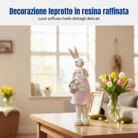 Cartoon Hare Resin Figurine, Easter Couple Statue, Home Decoration