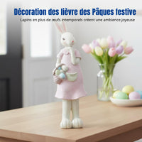 Cartoon Hare Resin Figurine, Easter Couple Statue, Home Decoration