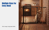 Adjustable Gate, Baby and Pet Barrier, Indoor No-Drill Stairway Fence