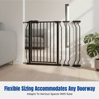Adjustable Gate, Baby and Pet Barrier, Indoor No-Drill Stairway Fence