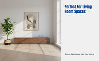 Walnut Wood Narrow TV Stand, Modern Minimalist Living Room Cabinet, Space-Saving Storage Unit, Coffee Table Combo