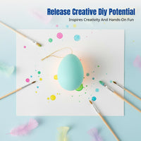 DIY Painting Easter Oval, Kids Hand-Painted Plastic Craft, Creative Holiday Hanging Decoration, Random Color, 7x10cm