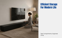 Black TV Stand, Storage Cabinet, Modern Living Room, Integrated Design, 2025, Coffee Table Set