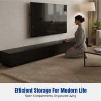Black TV Stand, Storage Cabinet, Modern Living Room, Integrated Design, 2025, Coffee Table Set