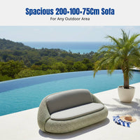 Outdoor Rattan Sofa Set, Aluminum Frame, Weatherproof, U-Shaped, Garden Furniture