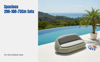 Outdoor Rattan Sofa Set, Aluminum Frame, Weatherproof, U-Shaped, Garden Furniture