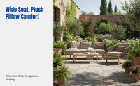 Outdoor Solid Wood Rattan Sofa, Modern Minimalist Lounge Chair, Patio Set