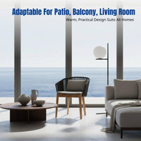 Outdoor Solid Wood Rattan Sofa, Modern Minimalist Lounge Chair, Patio Set