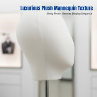 Plush Mannequin Head, Adjustable Hat Stand, Wig Display Holder, Jewelry Rack for Boutique