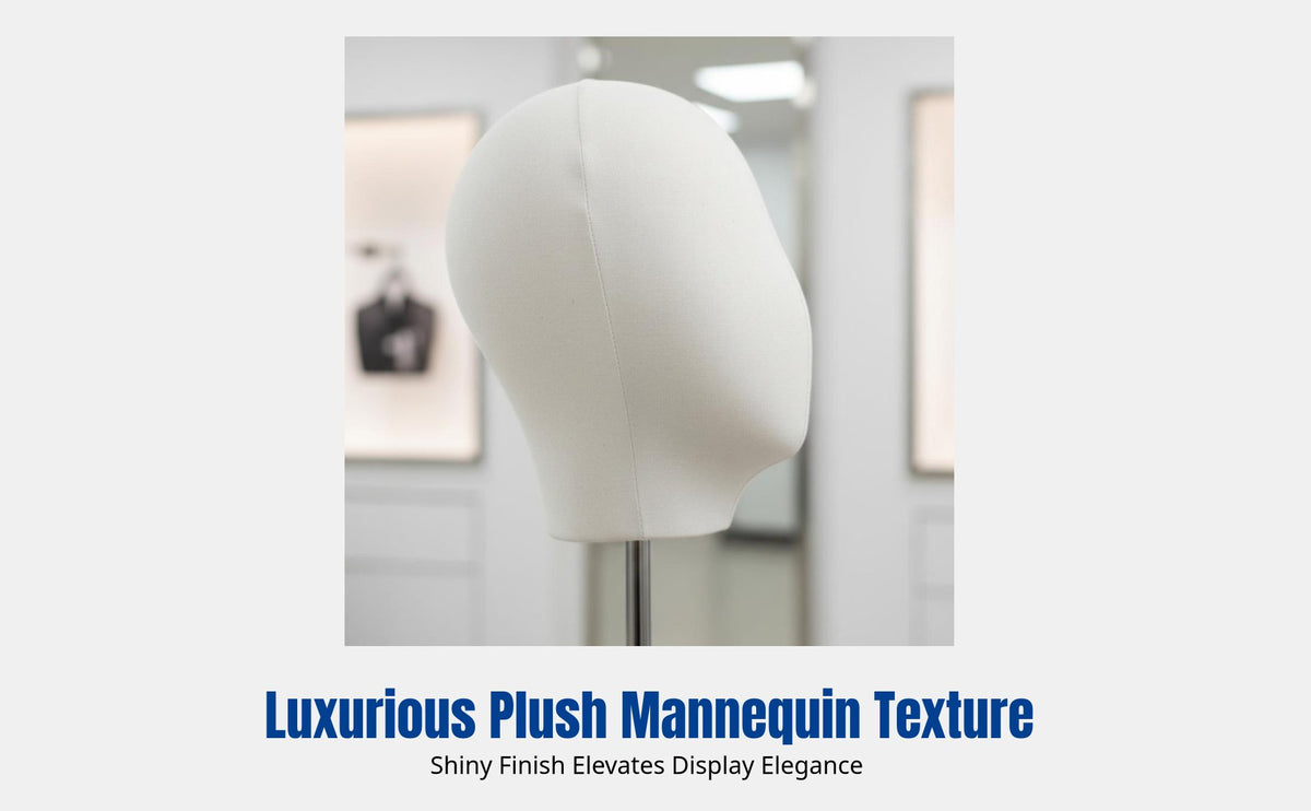 Plush Mannequin Head, Adjustable Hat Stand, Wig Display Holder, Jewelry Rack for Boutique
