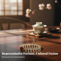 Fortune Blessing Bracelet, New Chinese design, Handmade Red chalcedony Imitation Yellow Crystal Jewelry