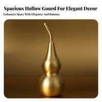 Brass Gourd Bagua Feng Shui Decor, Hollow Large Lucky Blessing Ornament