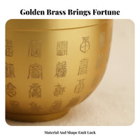 Brass Ashtray, Treasure Bowl, Engraved Fu, Gold Toad, Desktop Decor