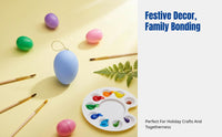 DIY Painting Easter Oval, Kids Hand-Painted Plastic Craft, Creative Holiday Hanging Decoration, Random Color, 7x10cm
