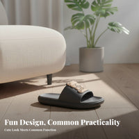 2025 Cartoon teddy house shoes, Unisex Summer Indoor Outdoor Non-Slip Thick Sole, Couple Home Bathroom Slides