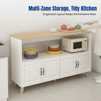 Kitchen Storage Rack, Multitier Floor Cabinet, Food Prep Table, Modern Organizer, Multi-Functional Cupboard