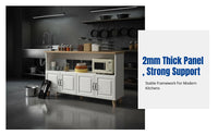 Kitchen Storage Rack, Multitier Floor Cabinet, Food Prep Table, Modern Organizer, Multi-Functional Cupboard