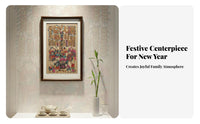 Handmade New Year Painting Sticker, Weifang Yangjiabu Woodblock, Traditional Craft, Brocade Mounted, Festive Wall Decor