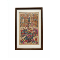 Handmade New Year Painting Sticker, Weifang Yangjiabu Woodblock, Traditional Craft, Brocade Mounted, Festive Wall Decor