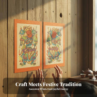 Yangjiabu Woodblock New Year Painting, 2026 Horse Year, Handmade Money Tree, Traditional Retro Holiday Decor