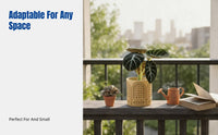 Retro Cement Flower Pot, Woven Lattice Pattern Planter with Tray, Indoor and Balcony Decoration