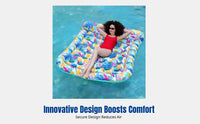Inflatable Pool Float, Double Water Lounger, PVC Air Mattress, Exotic Print, Party, Random Design