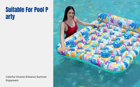 Inflatable Pool Float, Double Water Lounger, PVC Air Mattress, Exotic Print, Party, Random Design