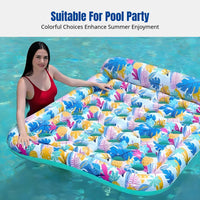 Inflatable Pool Float, Double Water Lounger, PVC Air Mattress, Exotic Print, Party, Random Design