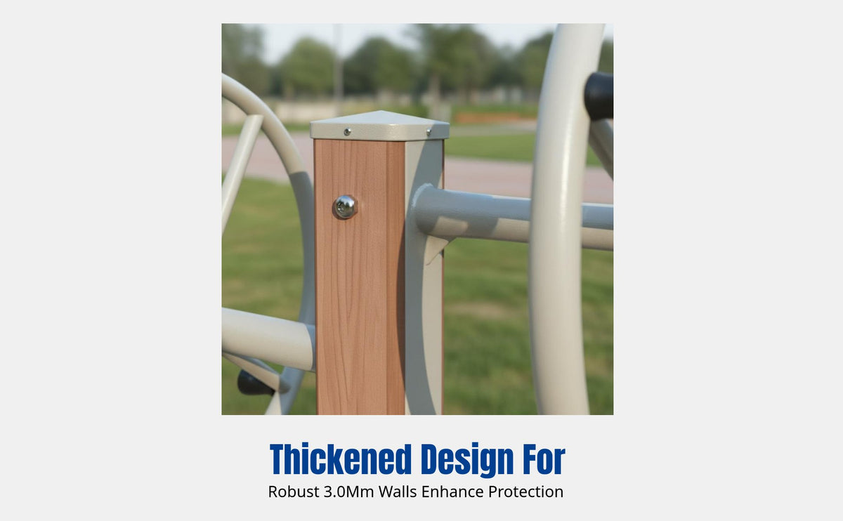 Outdoor Fitness Path Equipment, Wood Exercise Stations, Community Sports Set, Full Body Workout