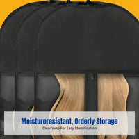 Nonwoven Wig Bag, PVC Dustproof Storage, Fastener, Multicolor, Hairpiece Packaging