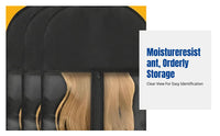 Nonwoven Wig Bag, PVC Dustproof Storage, Fastener, Multicolor, Hairpiece Packaging