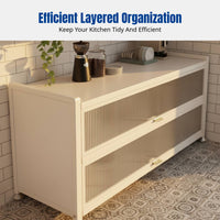 Sintered Stone Kitchen Organizer Cabinet, Freestanding Multi-Functional Storage Rack, Adjustable Sideboard