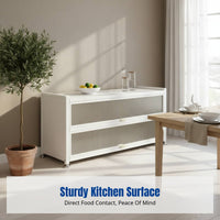 Sintered Stone Kitchen Organizer Cabinet, Freestanding Multi-Functional Storage Rack, Adjustable Sideboard