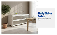 Sintered Stone Kitchen Organizer Cabinet, Freestanding Multi-Functional Storage Rack, Adjustable Sideboard