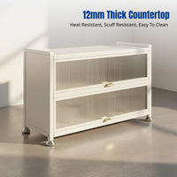 Sintered Stone Kitchen Organizer Cabinet, Freestanding Multi-Functional Storage Rack, Adjustable Sideboard