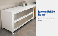 Sintered Stone Kitchen Organizer Cabinet, Freestanding Multi-Functional Storage Rack, Adjustable Sideboard