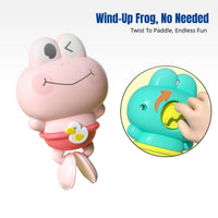 Wind-Up Frog Water Toy, Infant Bath & Pool Play, Colorful Swimming Toy for Babies, Random Delivery
