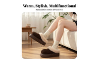 Cute Chunky elevated house shoes, Plush Closed foot, Winter Warm Furry Cotton winter Boots for Women