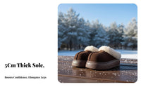Cute Chunky elevated house shoes, Plush Closed foot, Winter Warm Furry Cotton winter Boots for Women
