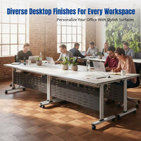 Splicing Desk with Casters, Folding Training Table and Chair, Office Meeting Room Furniture