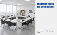 Splicing Desk with Casters, Folding Training Table and Chair, Office Meeting Room Furniture