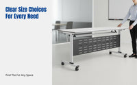 Splicing Desk with Casters, Folding Training Table and Chair, Office Meeting Room Furniture