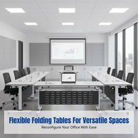 Splicing Desk with Casters, Folding Training Table and Chair, Office Meeting Room Furniture