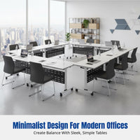 Splicing Desk with Casters, Folding Training Table and Chair, Office Meeting Room Furniture