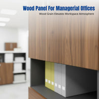Engineered Wood Filing Cabinet, Storage Shelf, Office Organizer, Modern Minimalist, Floor Standing, Sliding Door