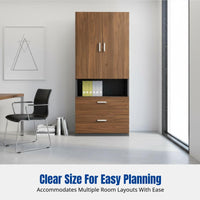 Engineered Wood Filing Cabinet, Storage Shelf, Office Organizer, Modern Minimalist, Floor Standing, Sliding Door